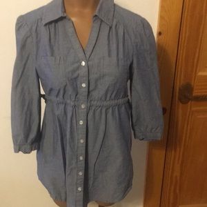 Duo Maternity Blue Button-Up Top